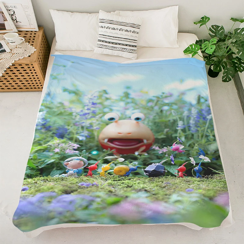 Knee Blanket S-Pikmins King Size Blanket Microfiber Bedding Individual Blankets Fluffy Soft Blankets Warm Camping Anime Blanket