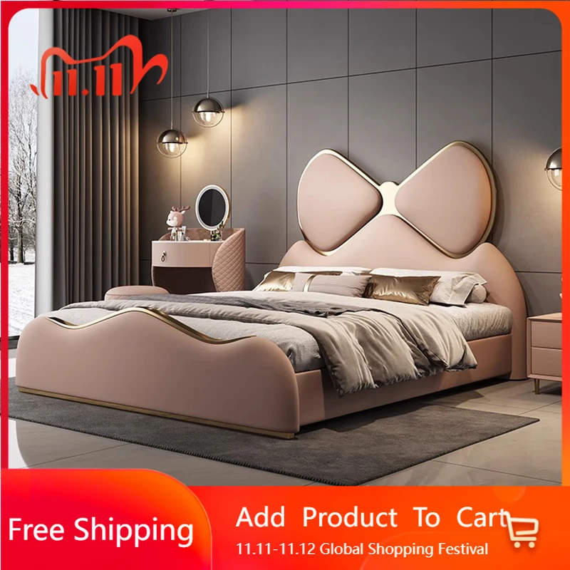 

Girls Castle Bed Bedroom Queen Frame Double Massage Bed Princess Sleeping Wooden Human Dog Modern Cama Solteiro Trendy Furniture