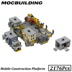 Mobile Construction Platform City Construction Platform Vehicle Display MOC Building Blocks Brick Toys Gift Christmas Present