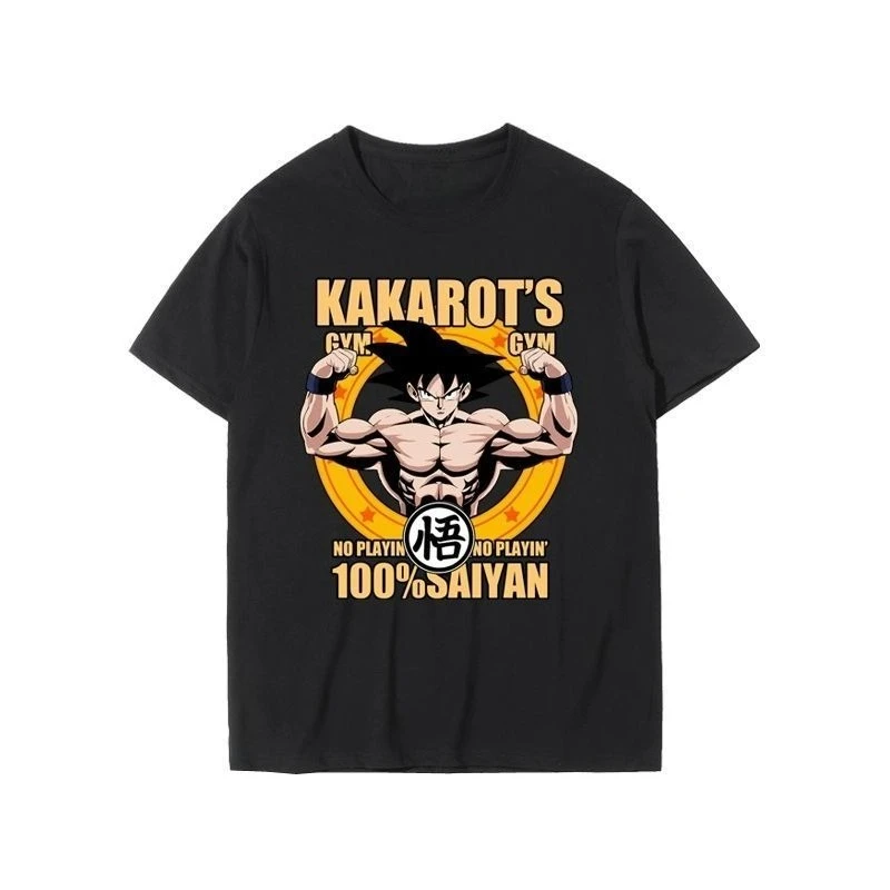 

Men's Summer New Genuine Bandai Seven Dragon Ball Tide Brand Joint T-shirt Super Saiyan Sun Wukong Loose Cotton Short Sleeves