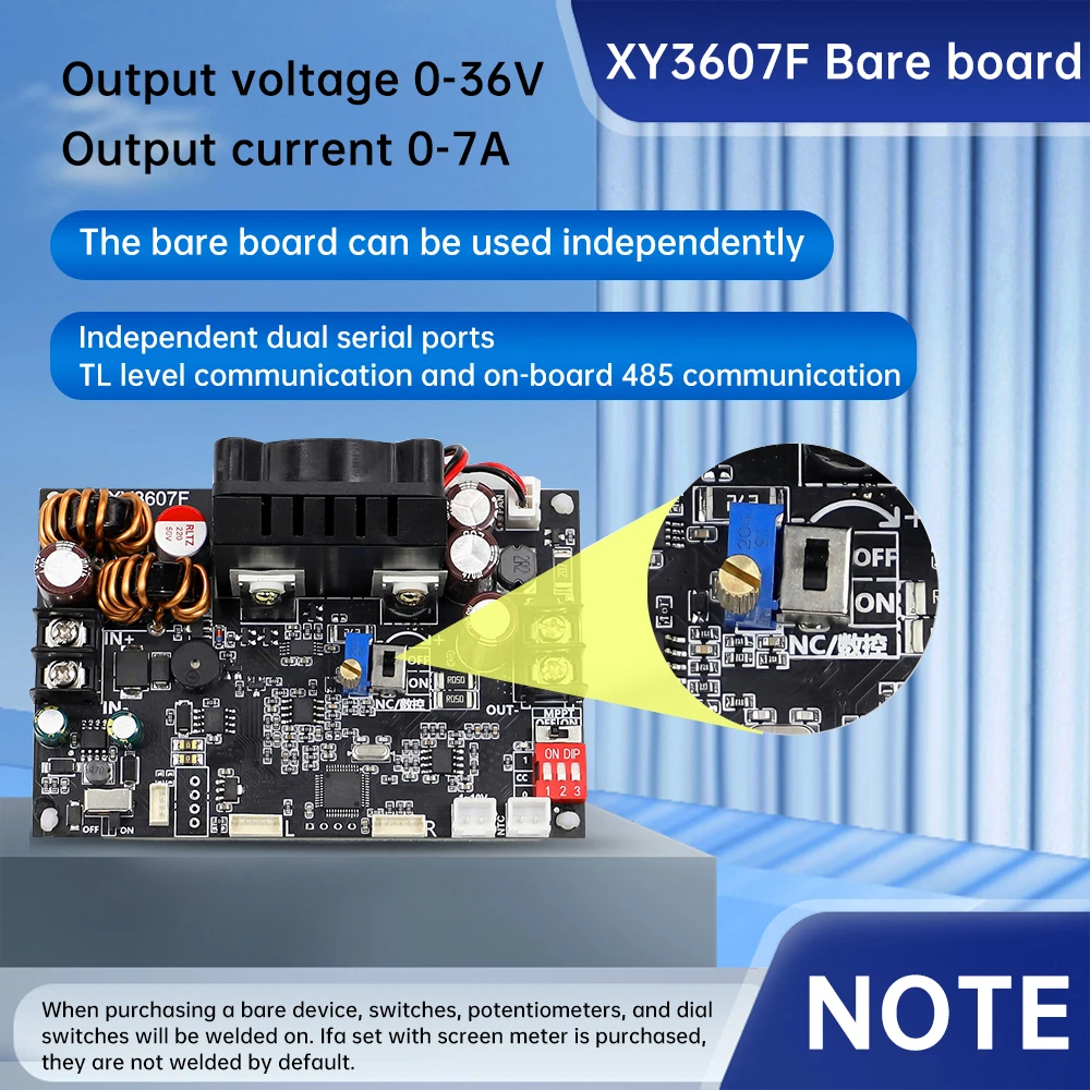 XY3607F CNC Boost Buck Converter  DC Adjustable Voltage Regulator Stabilized Voltage Power Supply DC6V-36V to 0-36V