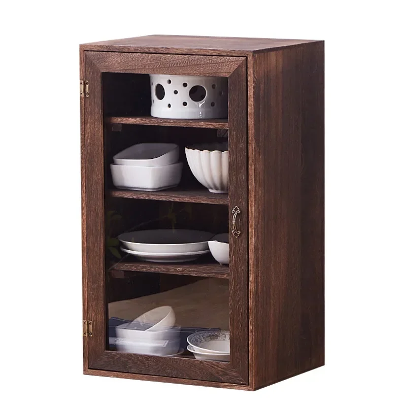 

Easy To Use New Chinese Tea Cup Antique Frame Home Decoration Dustproof Glass Display Cabinet Four Layer Dresser Cosmetics Stora
