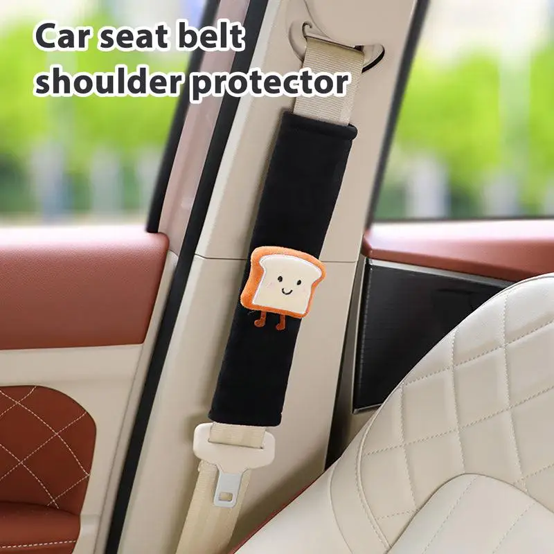 เข็มขัดนิรภัย Pad Toast รูปร่างขนมปัง Seatbelt สายคล้องไหล่การ์ตูนรถที่นั่งเข็มขัดน่ารักความปลอดภัยเข็มขัด Protector นุ่ม