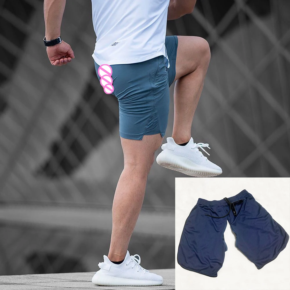 Invisible Open Crotch Outdoor Sex Summer Men Exercise Shorts Berserk Fitness Short Pants Tech Quick Drying Running Trousers