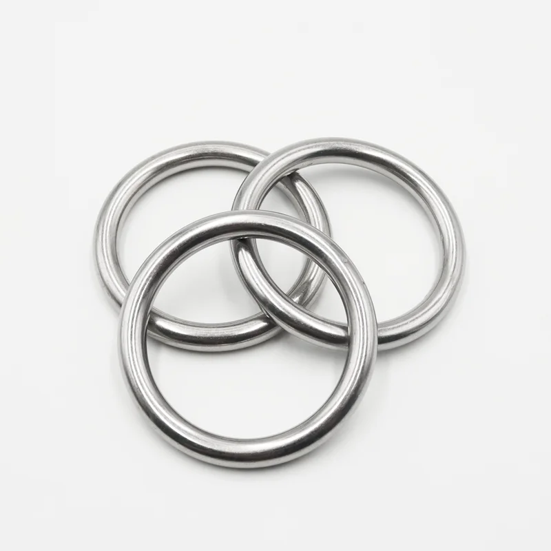 304 Stainless Steel Seamless Circular Ring Smooth Solid O Ring for Rigging Marine Boat Hammock Solid Seamless Steel Ring