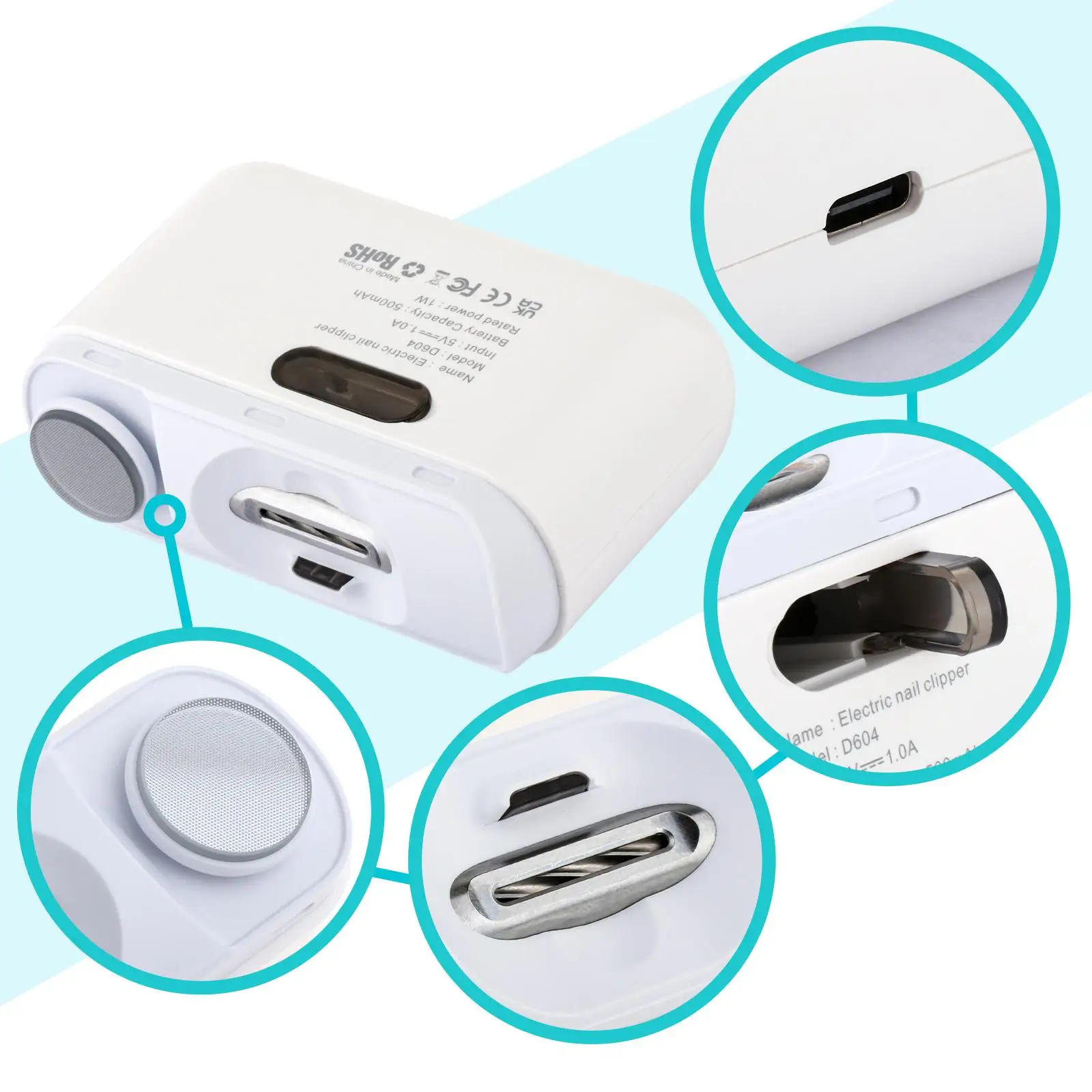 2 in 1 Electric Nail Clipper Professional 2 Speed for Women Men Kids Babies