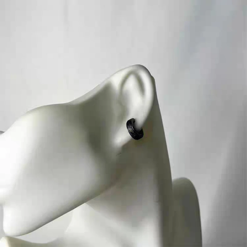 925 Sterling Silver Earrings Black Minimalist Neutral Fashionable Stylish Unique Design Elegant Appearance for Man and Women