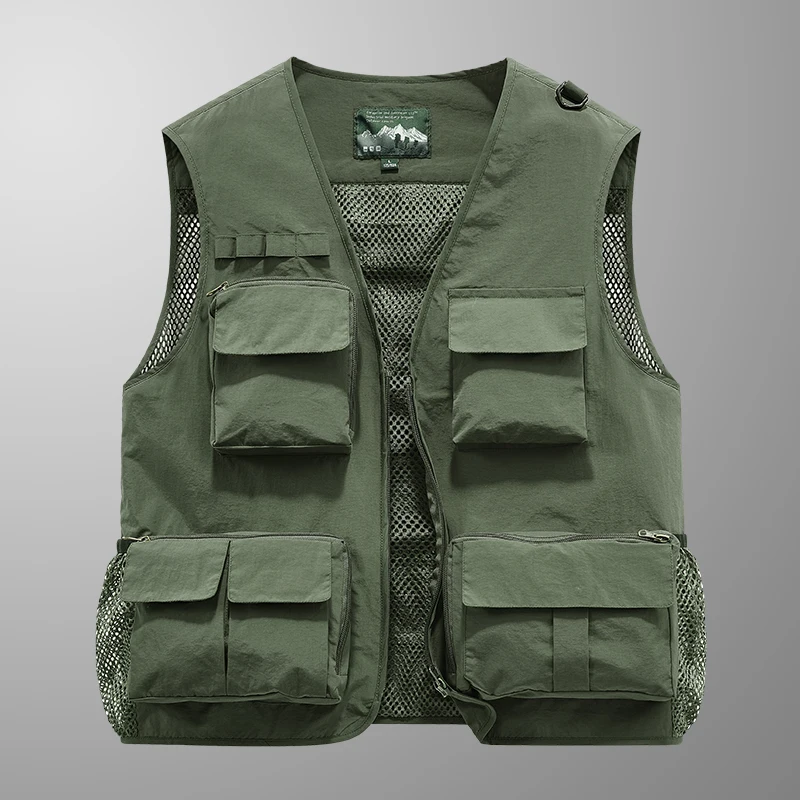 

Multi-pocket Summer New Men's US Tactical Hiking Fishing Vest For Men Photographer Vest Mesh Cargo Sleeveless Jacket Tool Vest