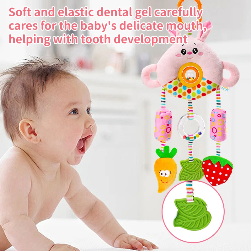 Nieuwe babyrammelaars speelgoed pluche cartoon dier kinderwagen hangend speelgoed kinderwagen bed hangende windbel zintuiglijke babyspeelgoed autostoel speelgoed