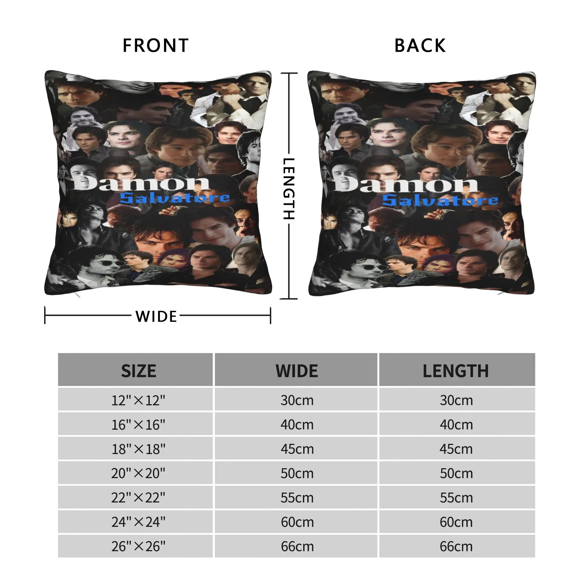 The Vampire Diaries Damon Salvatore TV Series Pillow Cover Cushion Cover Retro Trendy Pillow Case For Office Car Home Decor