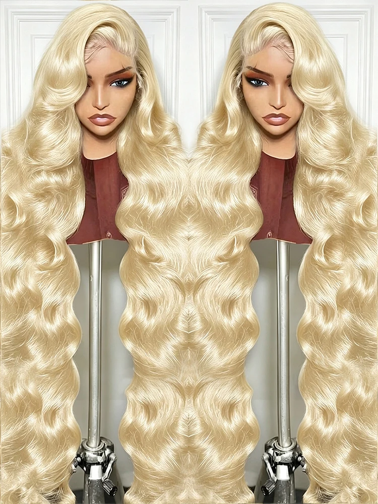 220% Density 613 Honey Blonde Body Wave Lace Front Wig 40 42 Inch 13x4 HD Transparent Lace Front Wig For Women 13x6 Brazilian Human Hair Pre Plucked Natural Hairline With Baby Hair