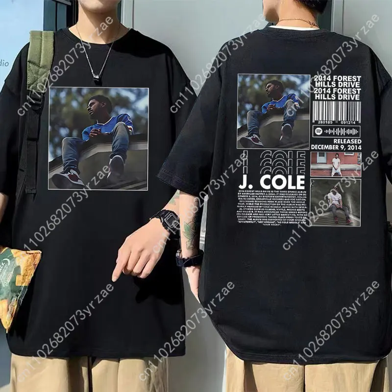 

J Cole 2014, футболка в стиле ретро Forest Hills Drive для мужчин и женщин, хлопковая модная футболка высокого качества с короткими рукавами, мягкие дышащие топы