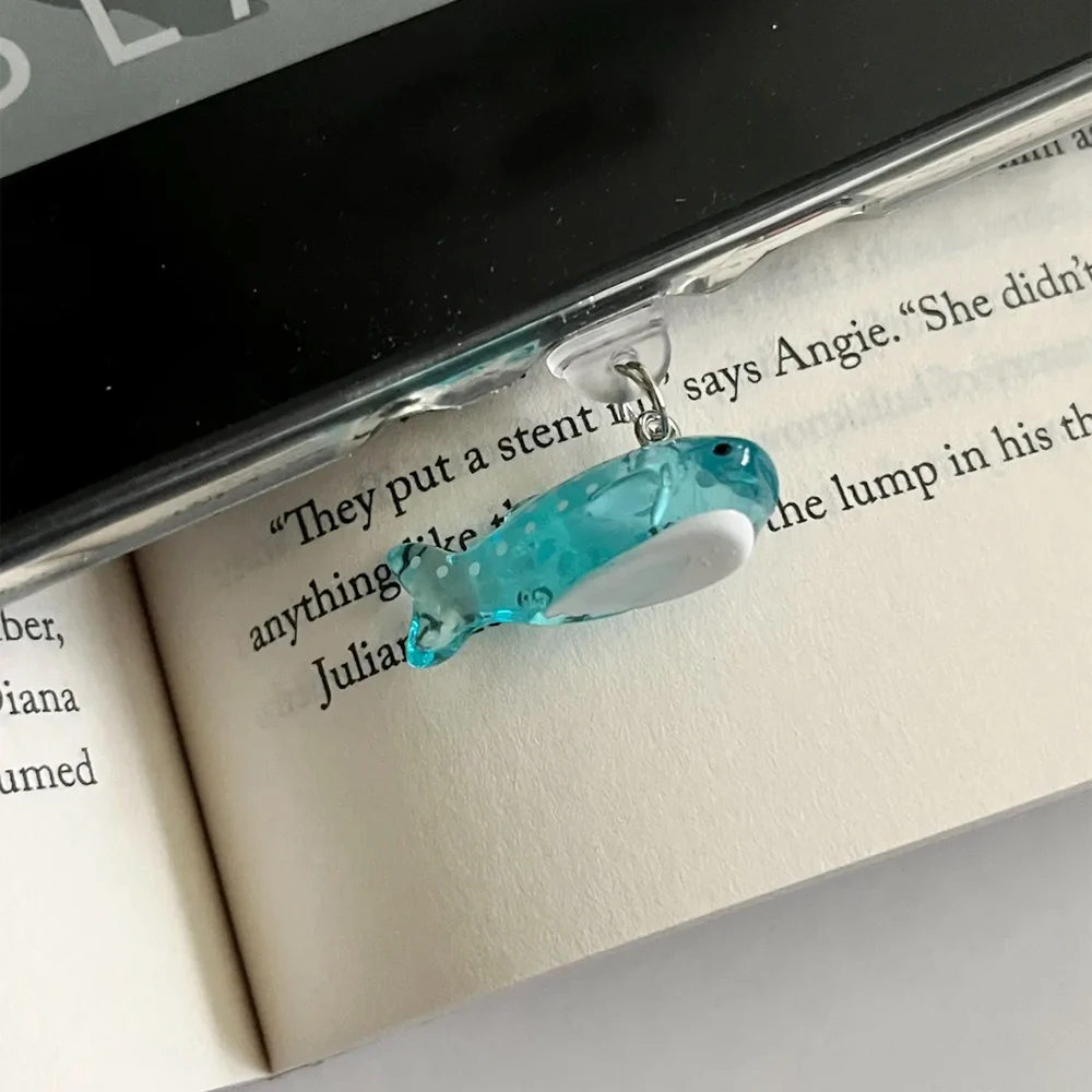 

1Pcs Cute Practical Mini Resin Blue Whale Shark Charm Dust Plugs for Mobile Phone, Tablets, Laptops, USB-C & Lightening Port