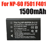 1pcs NP-60 FNP60 NP60 SLB 1137 1037 CNP-30 K5000 D-Li2 Li-20B Battery for Fujifilm Finepix F50I F501 F401 ZOOM F410 F601 F601Z