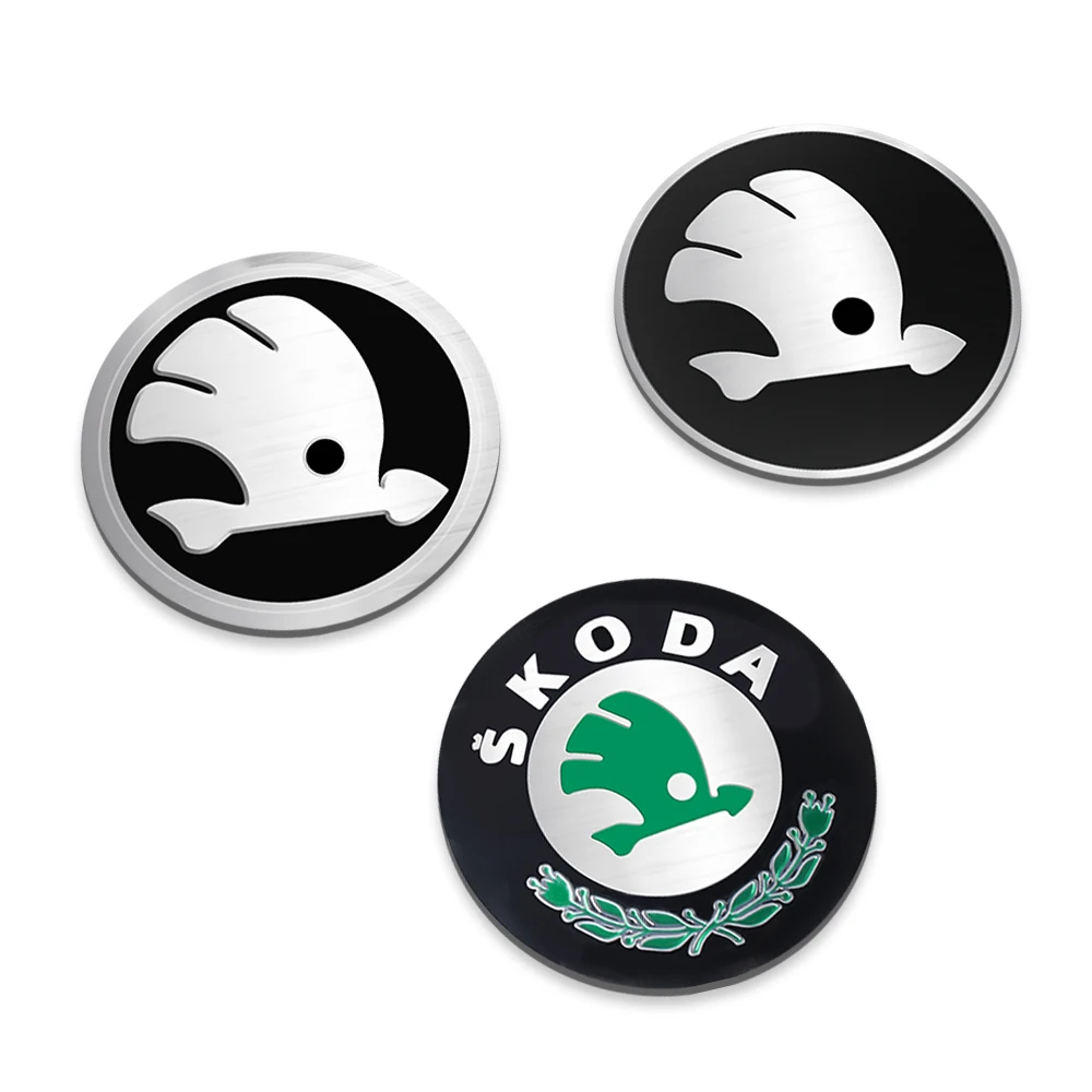 

4Pcs 56/60/65/68MM Car Wheel Center Hub Cap For Skoda Octavia Rapid Fabia Superb Kodiaq Scala Karop Kamiq VII Rim Cover Sticker