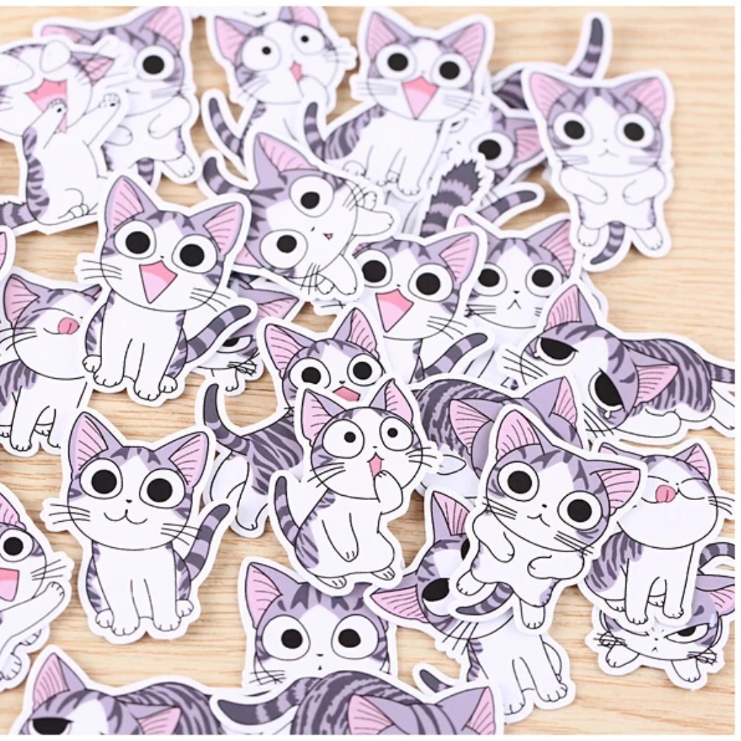 32pcs Creative Cute Self-made Sweet Cat Stickers Scrapbooking Stickers /Decorative Sticker /DIY Craft Photo Albums/Face