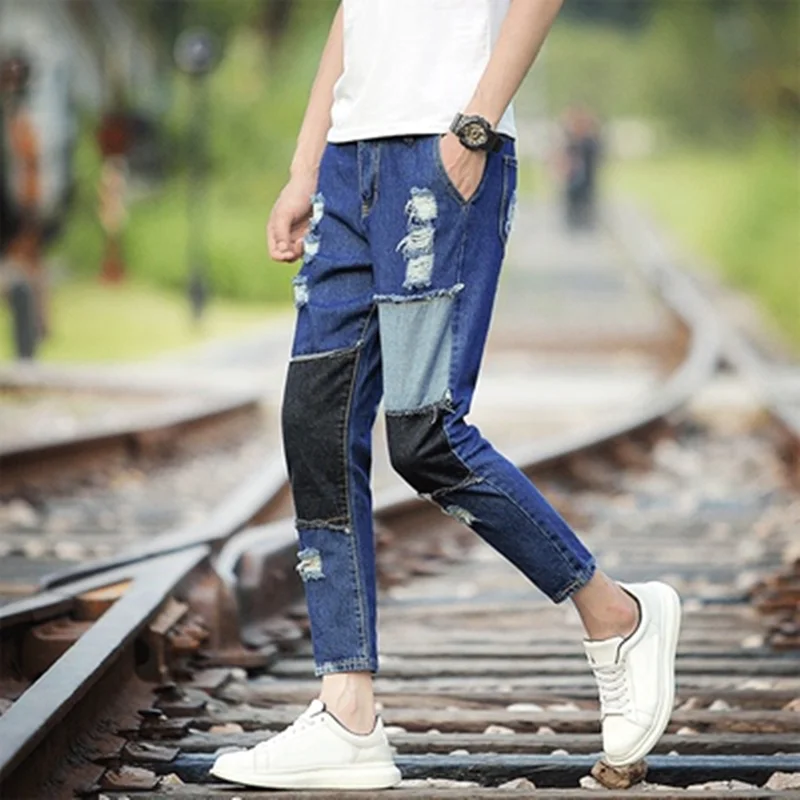 

Мужские джинсовые шорты Slim Fit из эластичного хлопка, повседневные, молодежные, модные, износостойкие, с узким прямым кроем