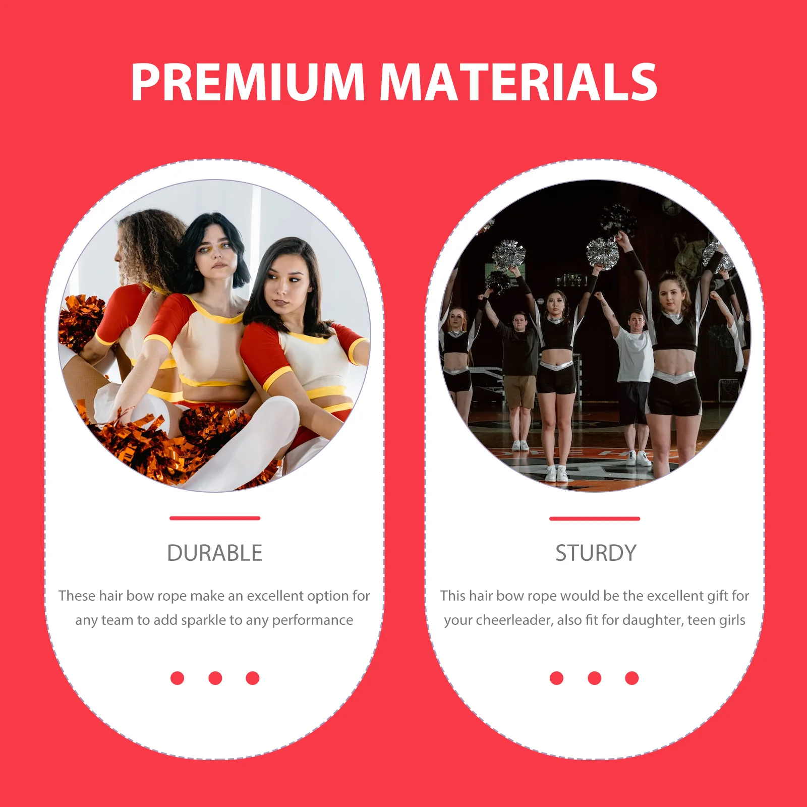 

3Pcs Hair Bow Scrunchies Ribbon Tails Ponytail Hair Ties Cheerleading Bows for Girls Women Teens Sparkle Performance