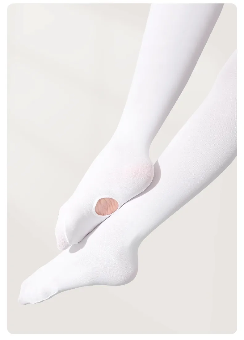 Frühling Herbst Schülerinnen Hochelastische Enge Prinzessinnen-Ballettstrümpfe mit Loch für Babys und Kinder – Detail 4