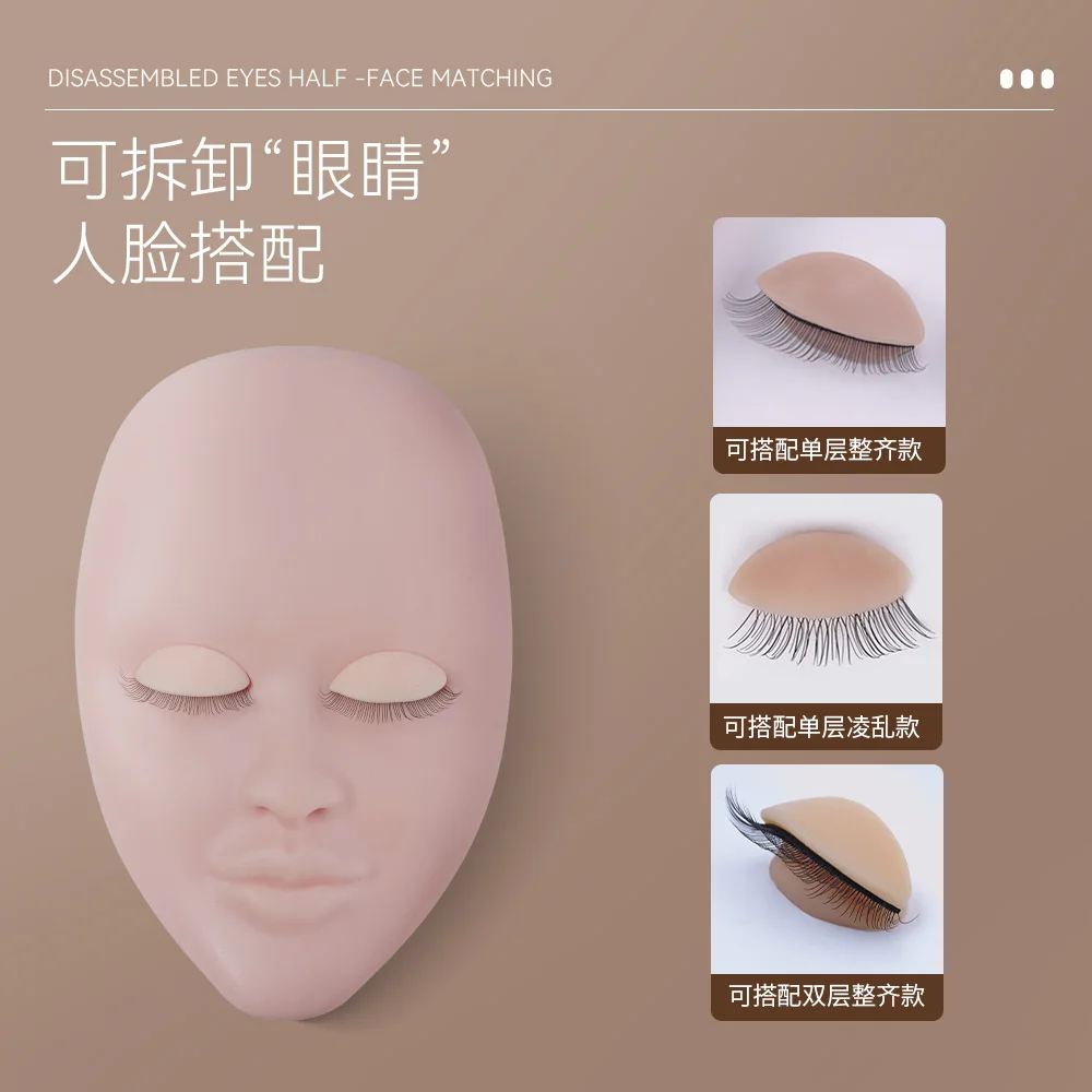 Full Face Silicone Tattoo Practice For Makeup Face Eye Makeup Lip Eyebrow Tattoo Skin Mannequin Doll Face Head Tattoo Accesories