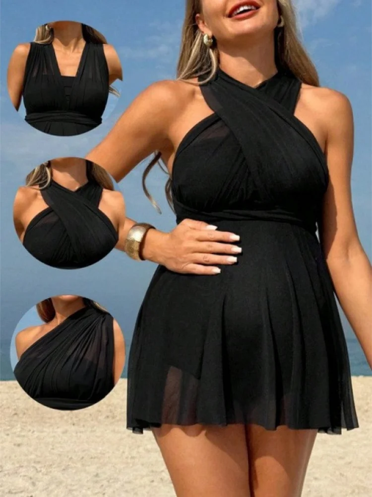 2027 New Maternity Swimsuit Sleeveless Quick Drying Breathable Bikini Swimsuit Bikini One-Pieces and Skirt Swimsuit Bikini Set