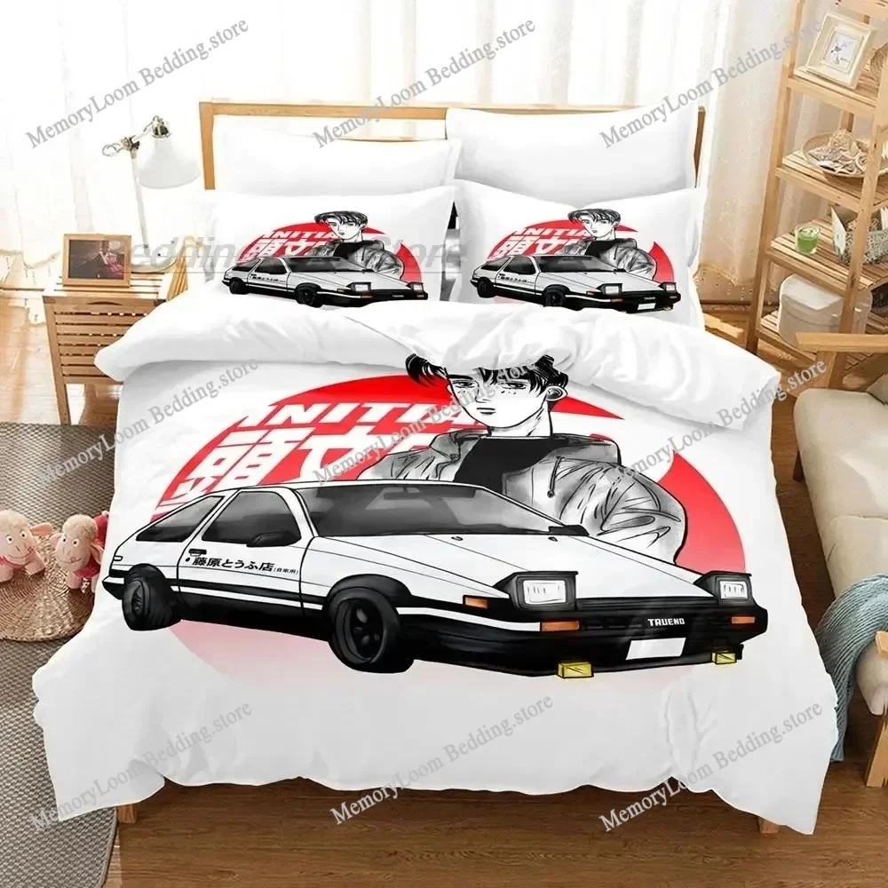 

Initial D Ae86 Premium Luxury Bedding Set Japan Cartoon Soft Duvet Cover Plush Comforter Bedspread Twin/Single Size Printed