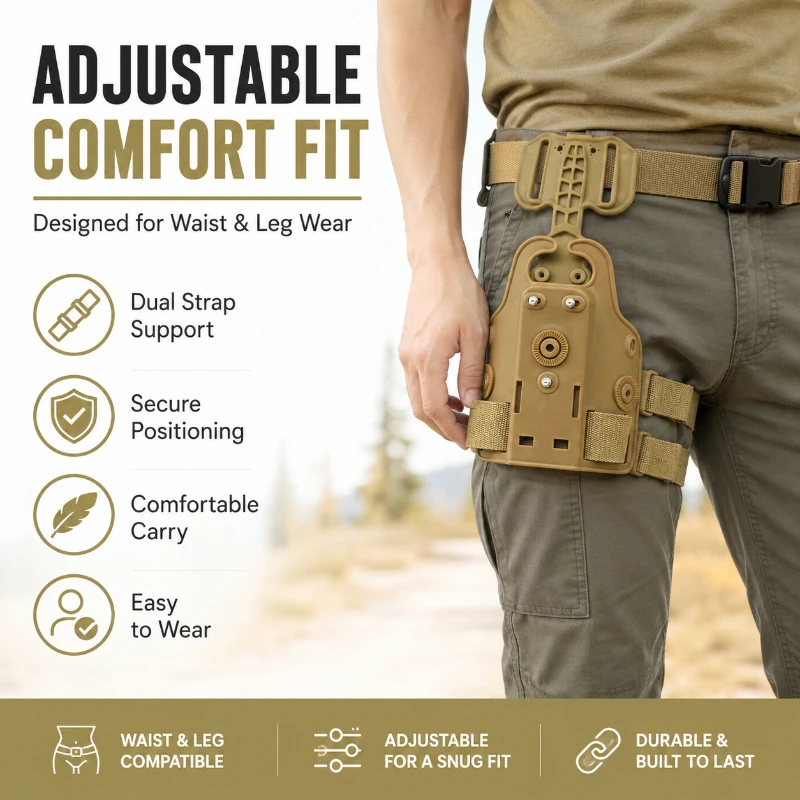 Outdoor Portable Waist Leg Dual-use Fixing Plate Rotatable Adjustable Structure With Fasten Straps Support Accessory