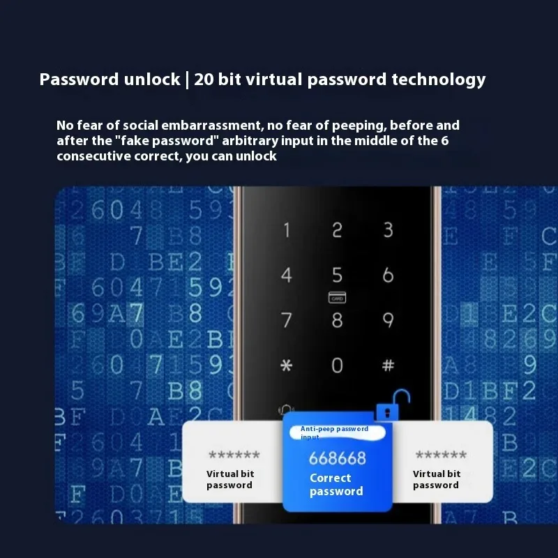 Fully Automatic Smart Door Lock ​Fingerprint Lock Electronic Waterproof Protection Bluetooth NFC Fingerprint Smart Door Lock