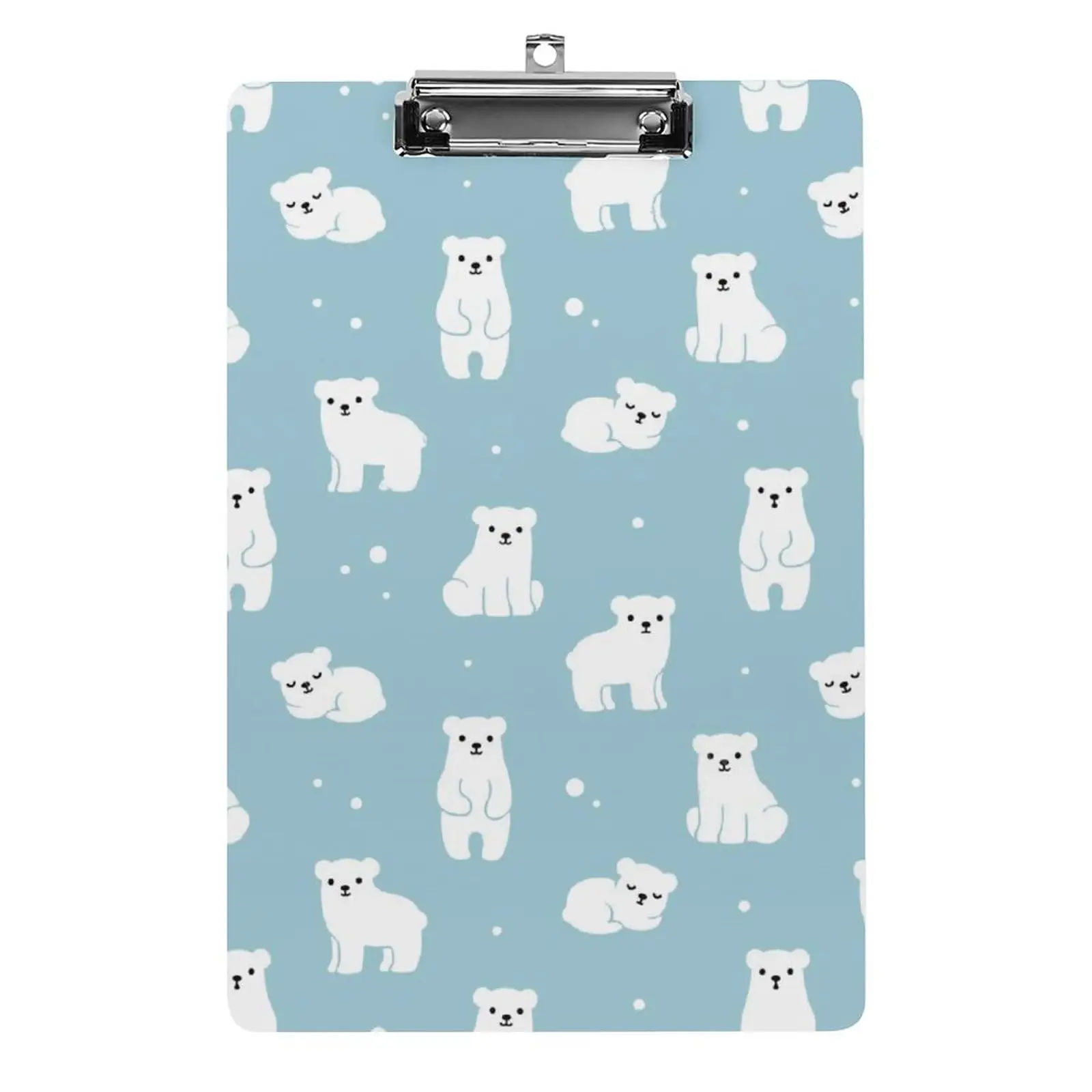 

Polar Bear Plastic Clipboard Standard Size Printing Clipboard with Low Profile Metal Clip Hanging Clip Board for Students Office