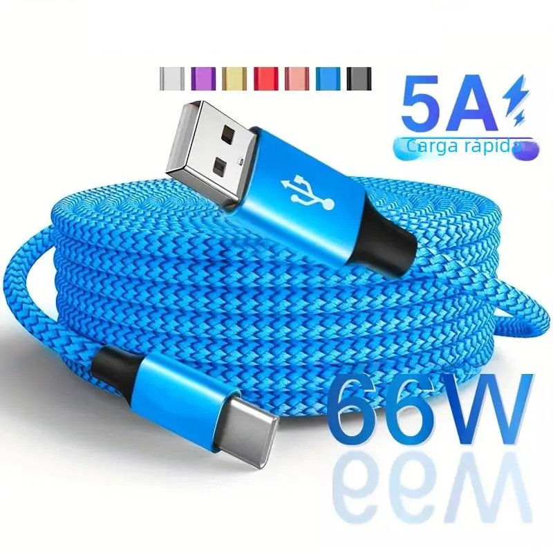 USB Typ-C Ladekabel, Datensynchronisations- und Schnellladegerät, Nylon-geflochtenes Ladekabel für Samsung, Huawei, Android Typ-C Handys