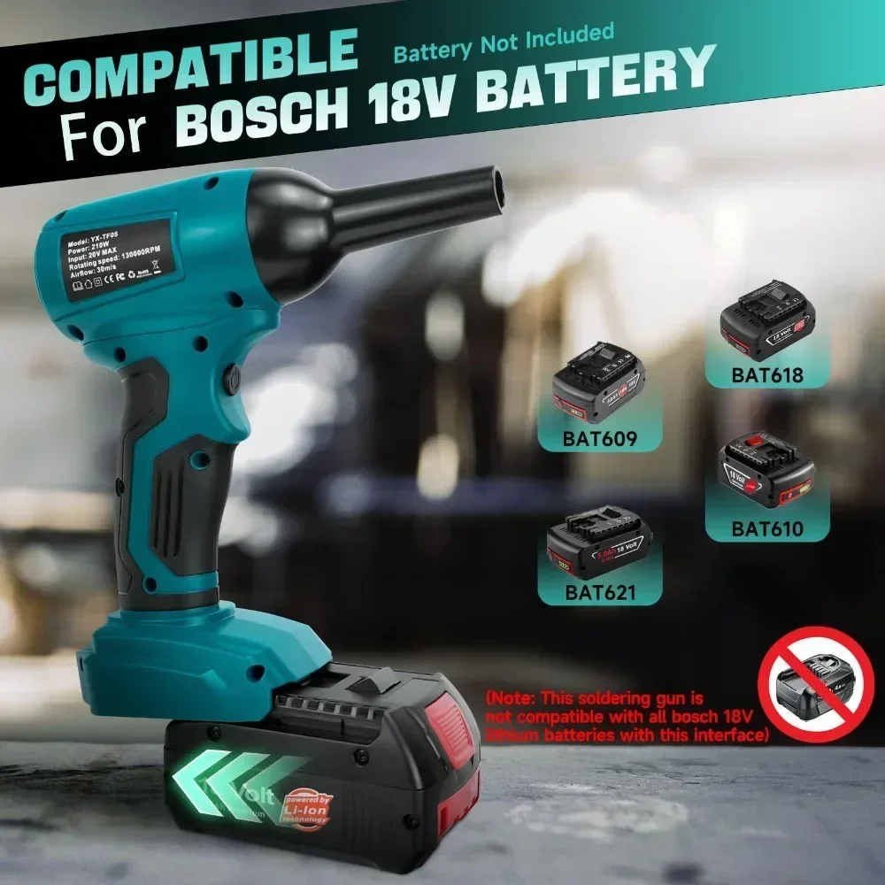 

Power Tool Accessories for Bosch 18V Lithium Batteries TF-05 Cordless Blower Violent Blowgun Air Gun Snow Leaf Dust Blower Tools