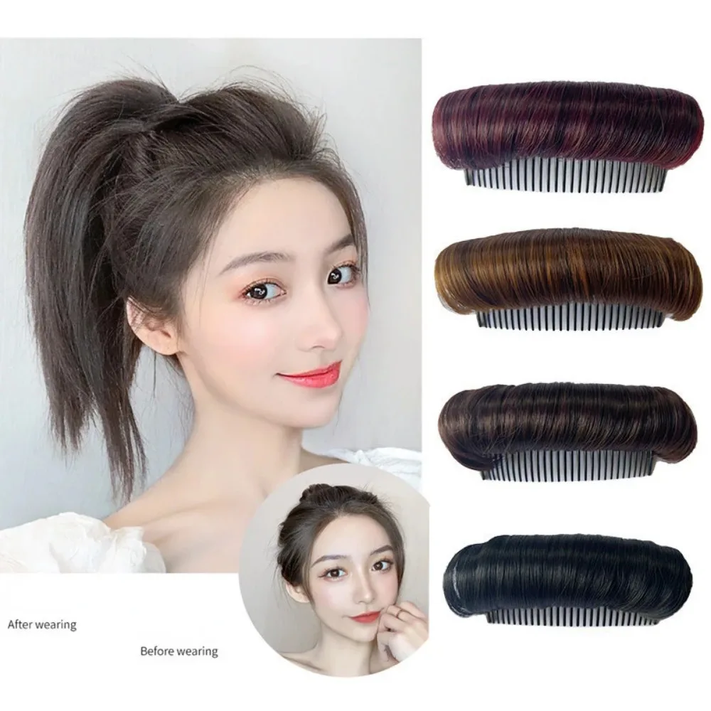 Puff Hair Head Cushion Synthetic Hair Pad Invisible Fluffy Hairs Pad Clip Bun Bump Up Volume Hairs Base Women Hair Accessories