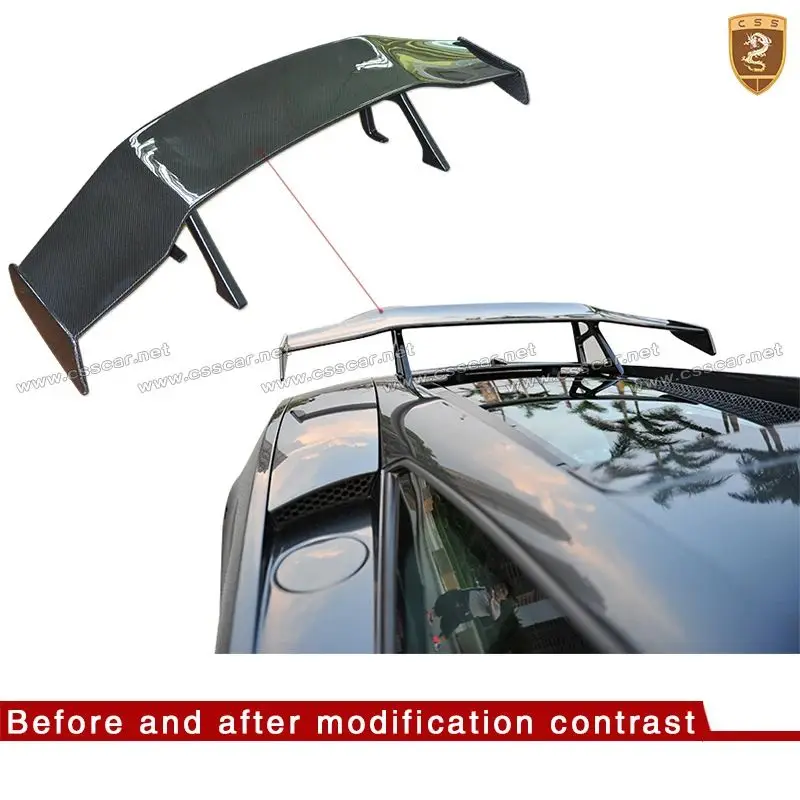 

Real carbon fiber DM Style Gallardo rear wing car spoiler for Lamborgini LP550 LP560 LP570 Modified car tail wing bracket 08-12