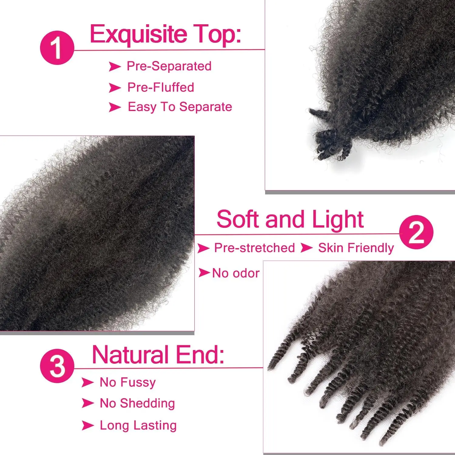 Extensions de cheveux afro torsadés pré-pelucheux, cheveux torsadés de printemps, cheveux enveloppants, doux, locs, 105y