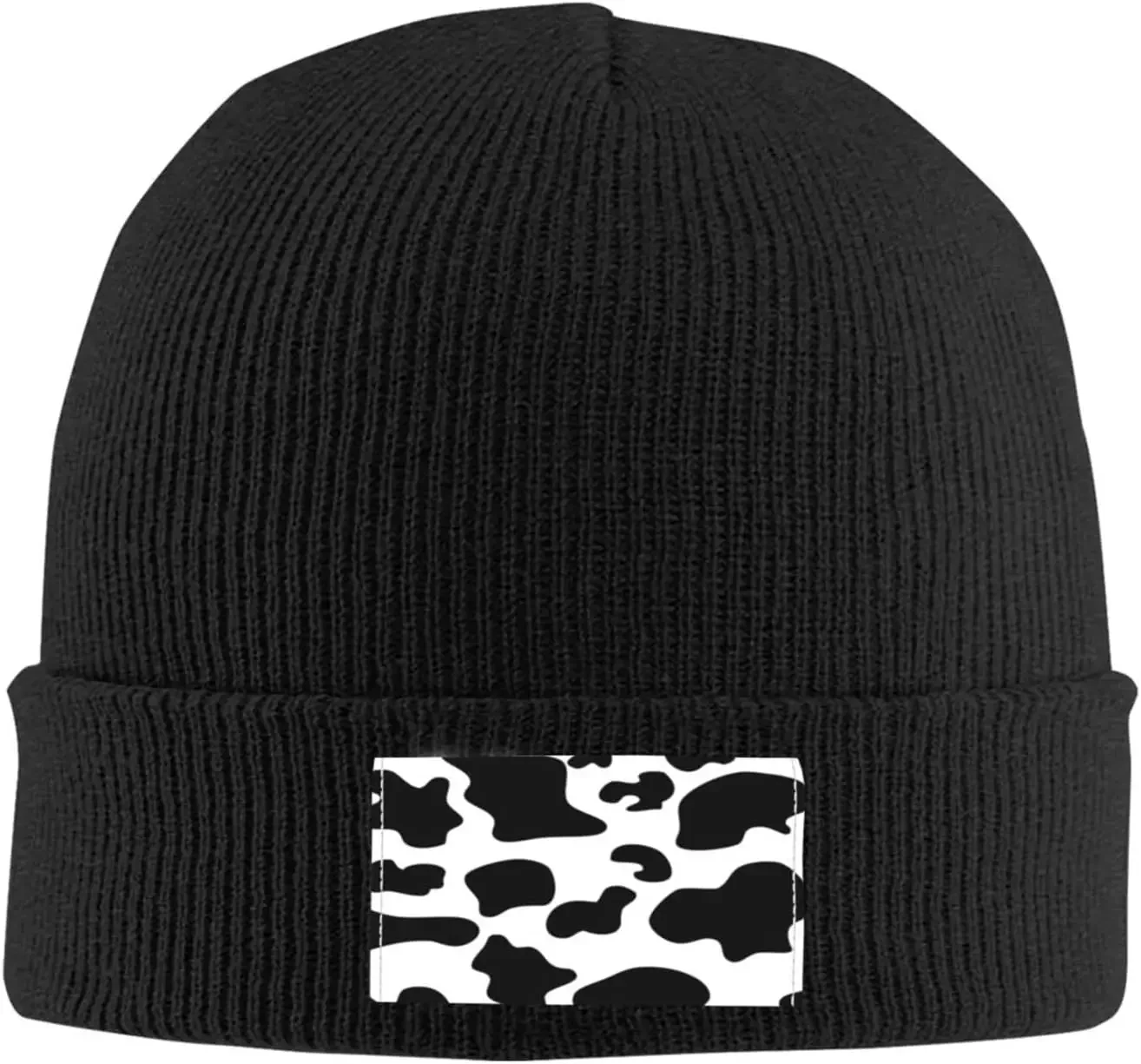 Cow Print Funny Unisex Beanie for Men and Women Acrylic fiber Winter Soft Cozy Warm Stretch Thick Trendy Knitted Cap