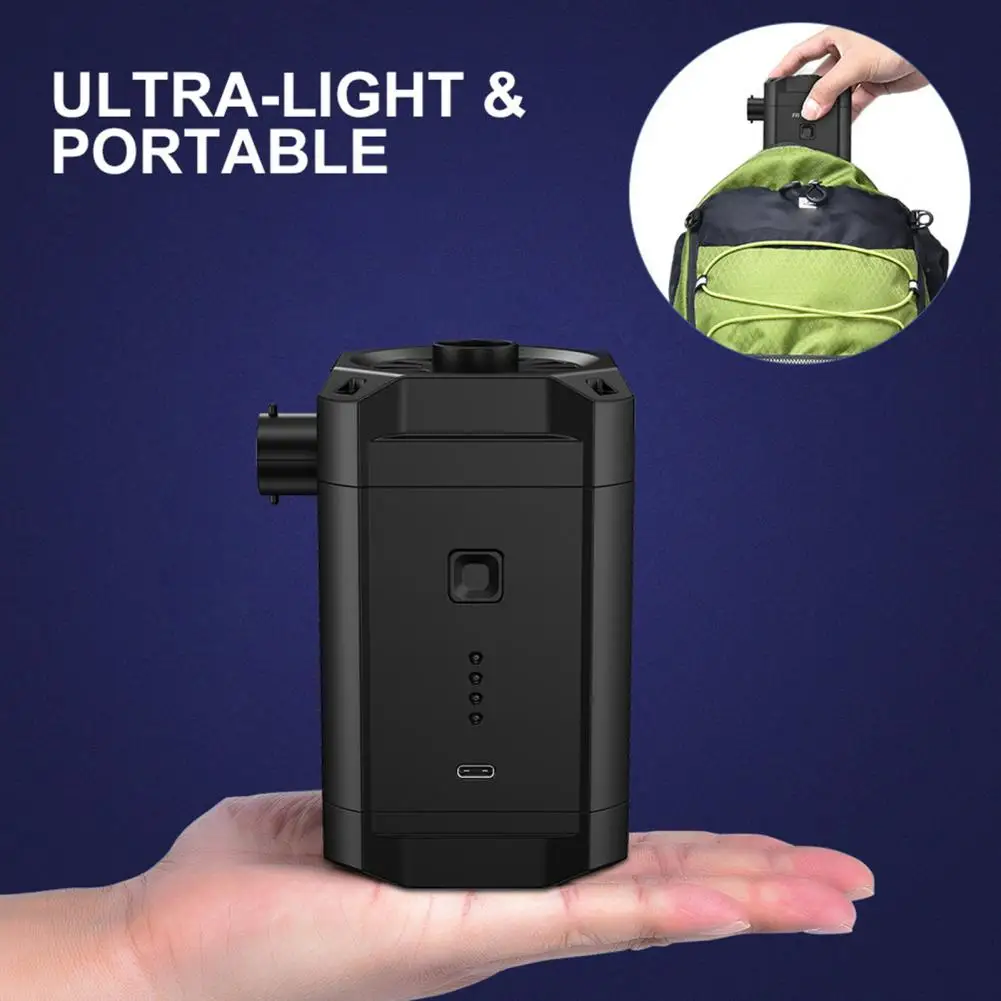 Portable Air Pump High Power Low Noise Large Capacity Battery Wireless Operation Multi-use Valve Electric Inflator Pump Outdoor