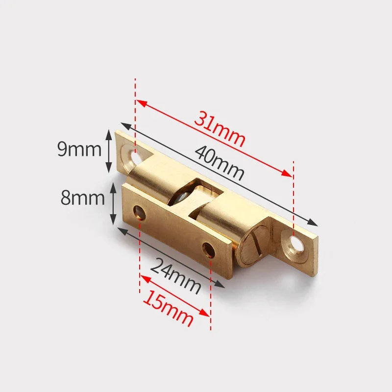 40-70 مللي متر مزدوجة الكرة الصيد النحاس مزلاج الباب خزانة الباب اللمس حبة خزانة الباب التبديل مشبك نوع خزانة شفط #5