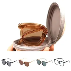 Folding Sunglasses with Case Sun Glasses for Women Fashion Air Cushion Eyewears UV 400 Polarized Eyewears