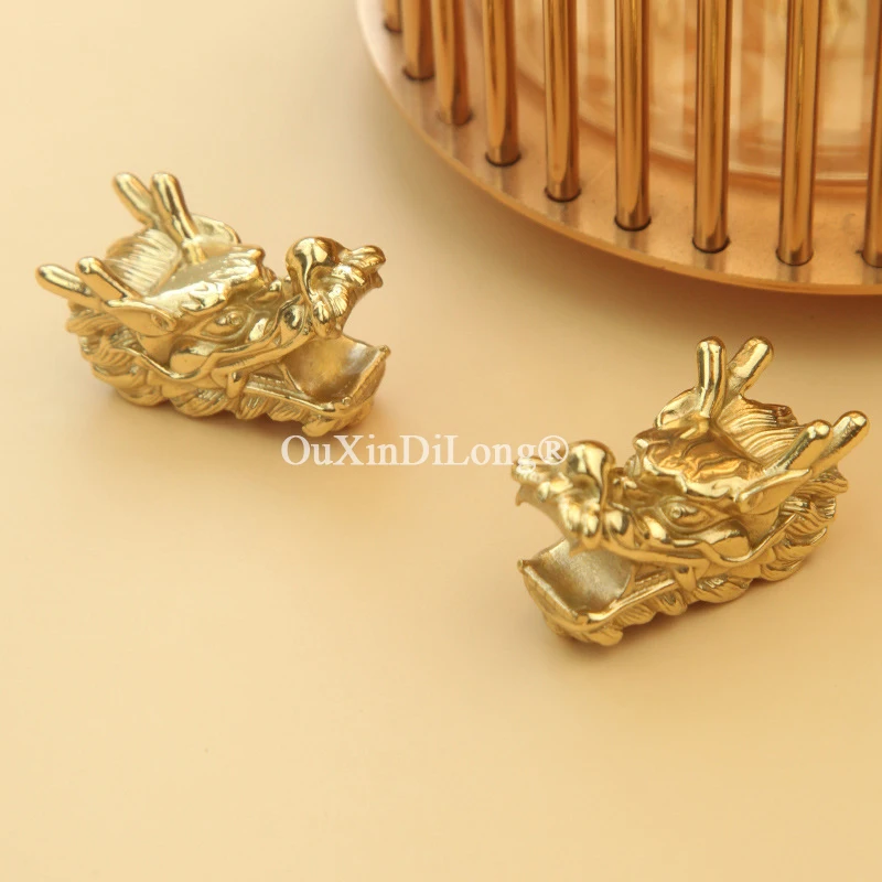 Brand New 8PCS Solid Brass Dragon Head Furniture Handles Drawer Knobs Cupboard Wardrobe Closet Dresser Cabinet Door Pulls