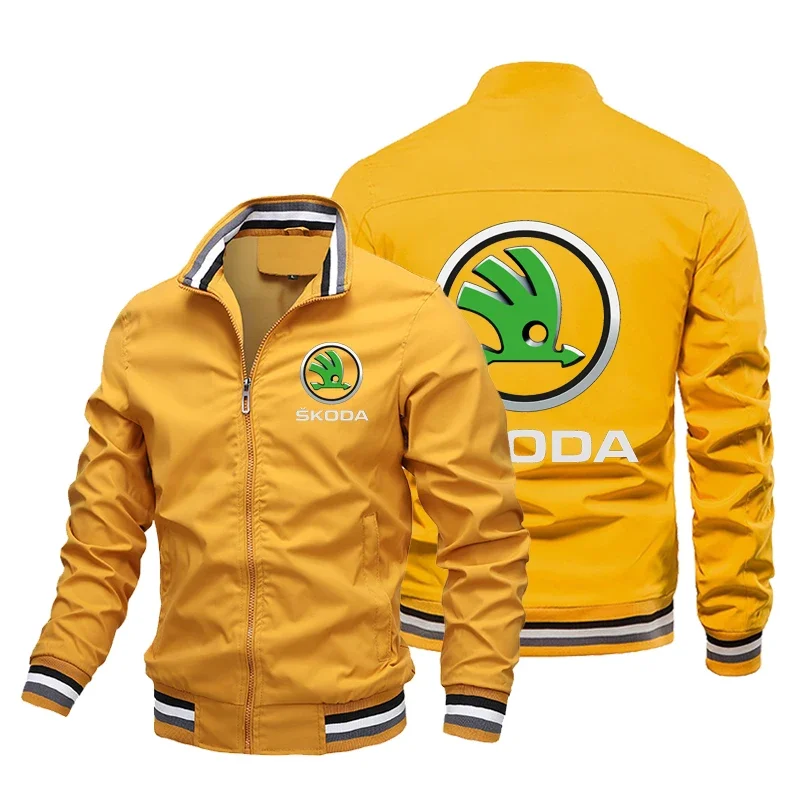 2023 Spring and autumn high quality men's jacket trend new SKODA car logo printed men's Jacket breathable men's top