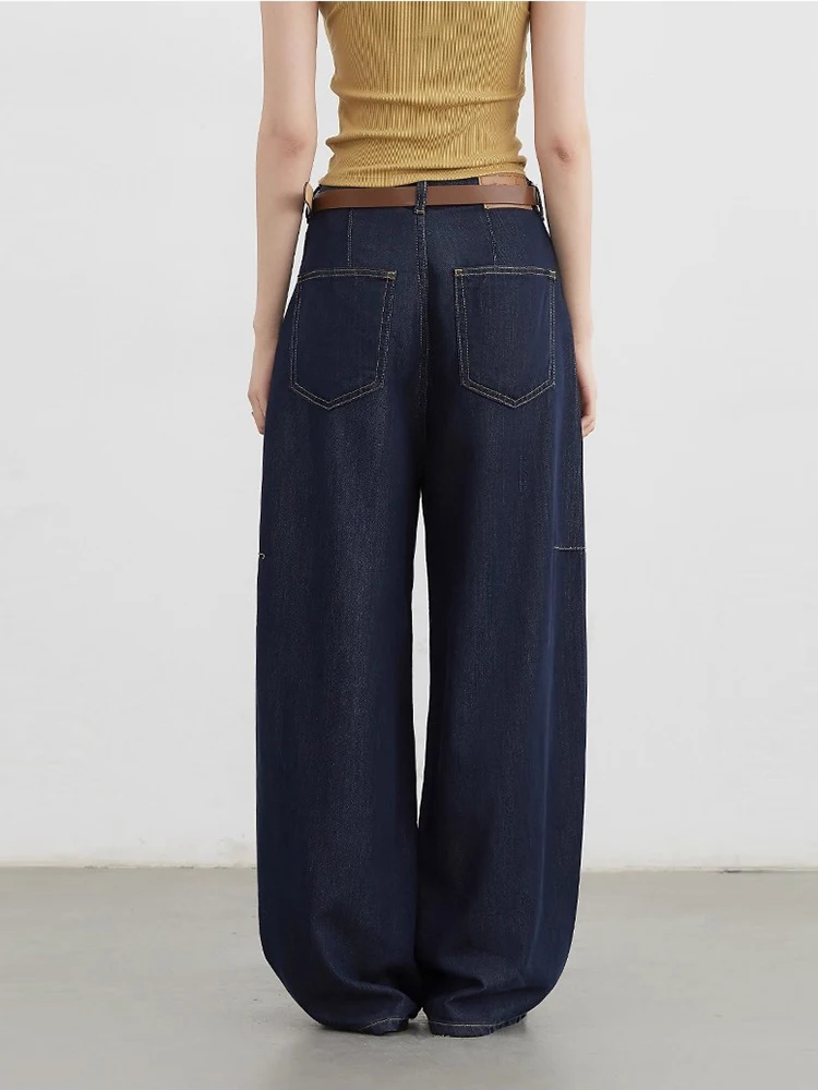 CHIC VEN Women Jeans Fashion Retro Casual Loose Wide Leg Denim Pants Female High Waist Split Trousers Spring Autumn New 2025