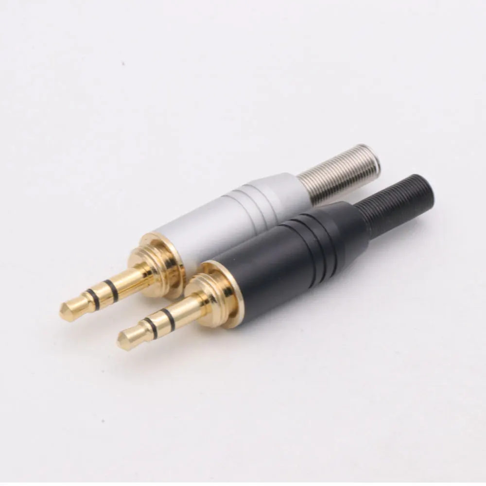 2PCS 3.5MM Jack 3 Poles Stereo Male Plug Soldering Wire Connector For Microphone MIC Headphone Earphone Speaker Audio&Video