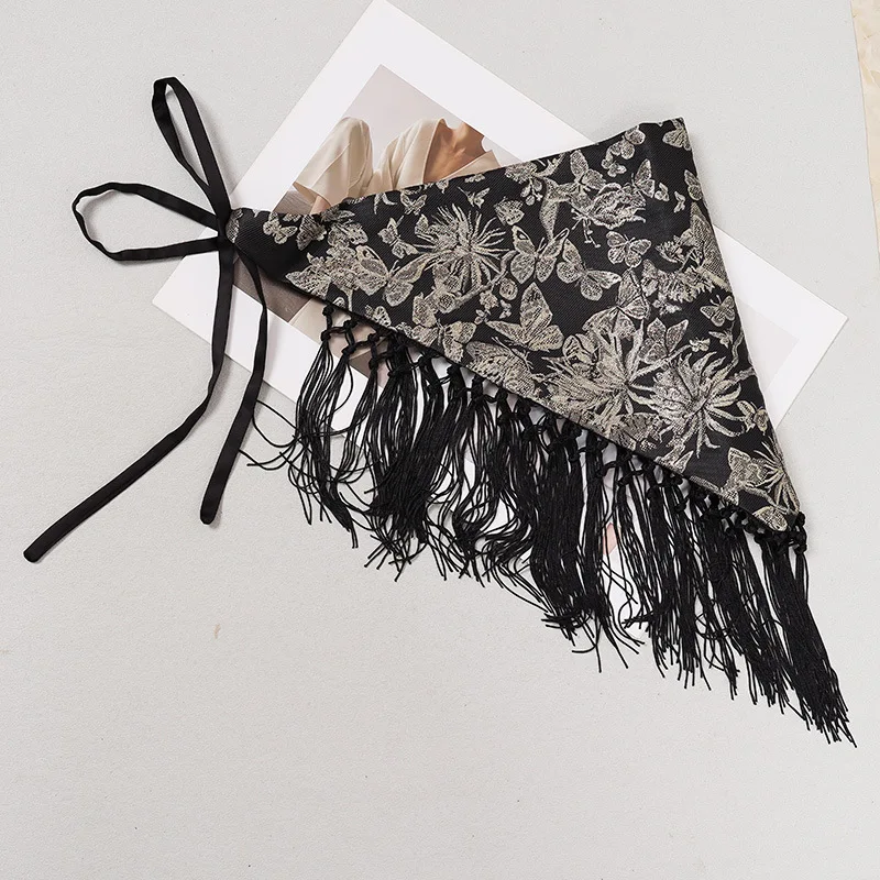 النمط الصيني المطرزة الثلاثي شرابة واسعة حزام مصمم Hanfu حزام المرأة قميص فستان اكسسوارات الديكور