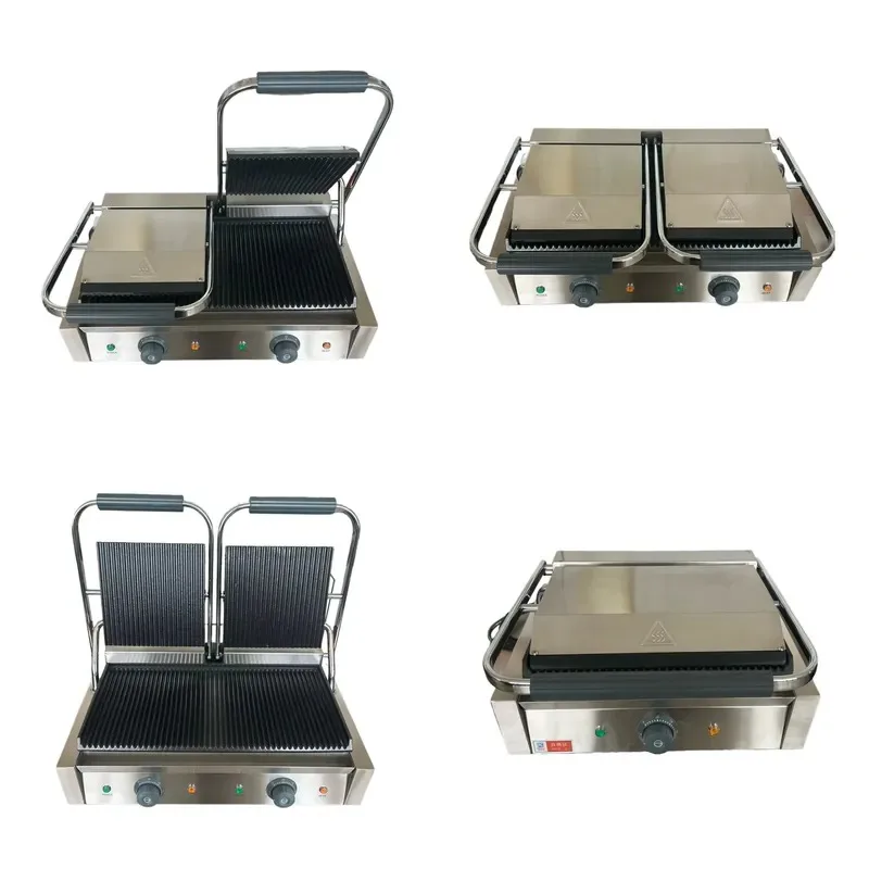 Commercial Stainless Steel Sandwich Press Waffle Maker Pancake Grill Roast Beef Machine for Restaurant