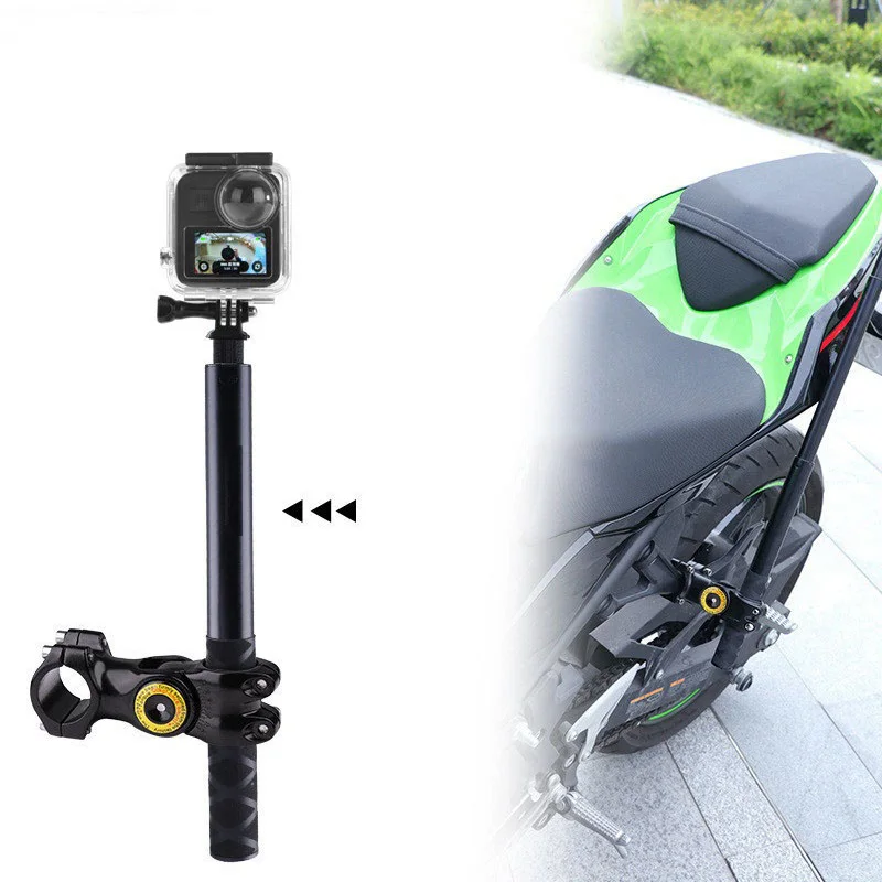 for Insta360 X3 X4 Motorcycle Bicycle Bracket with Invisible Selfie Stick for GoPro Hero12 11 10 DJI Action Cameras Accessories