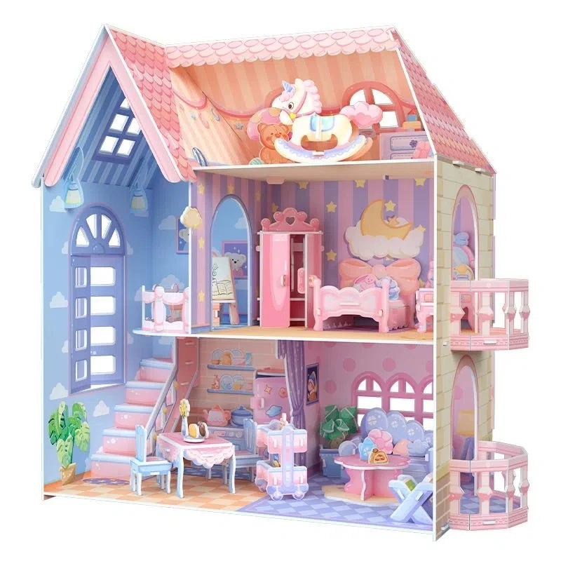 Cottage 3d three-dimensional jigsaw paper handmade DIY toy assembled girl gift