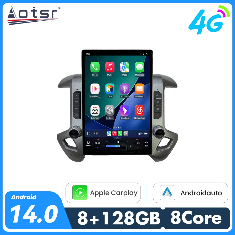 For GMC Sierra 2014-2018 15.6 Inch In-Dash Touchscreen Car Radio GPS Navigation Carplay Android Auto Plug & Play Upgrade