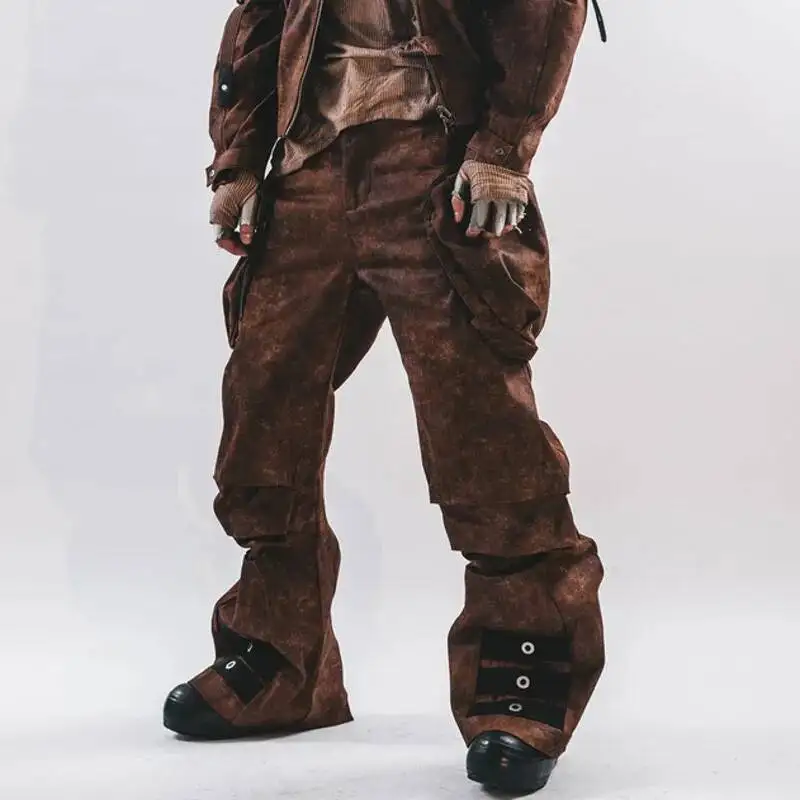 HKSH Autumn Men Punk Tide Waste Land Three-Dimensional Cargo Pants Loose Large Pockets Motorcycle Chic Ins Dark Techwear HK14941