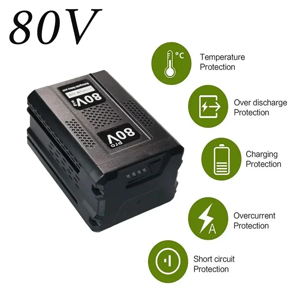 80V 6.0/8.0/10.0Ah replaceable battery, suitable for Greenworks cordless power tools GBA80200 GBA80250 GBA80400 GBA80500 battery