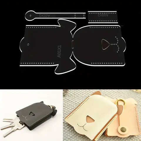 3pcs DIY Dog Key Bag Acrylic Templates Cute Pet Pattern Handmade Leather Craft Tools Specialized Supplies for Sewing Knitting